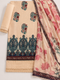 Cream Paisley Embroidered Lawn Suit with Floral Dupatta