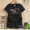 Mom & Dad Heartbeat Print Baby Tracksuit โ 2-Piece T-Shirt & Shorts Set