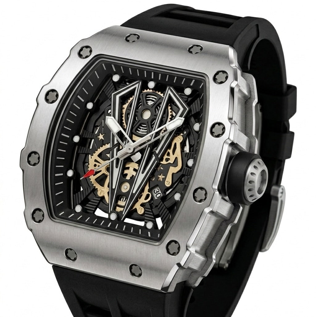 Luxury watch with intricate skeleton design