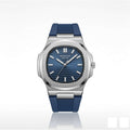 Watch with blue strap and blue dial