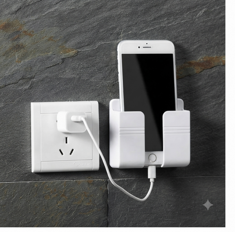 Wall Mount Phone Holder & Charging Stand - Self Adhesive Mobile Stand