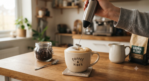 Electric Milk Frother Wand – Handheld Coffee Foam Maker for Lattes & Cappuccinos