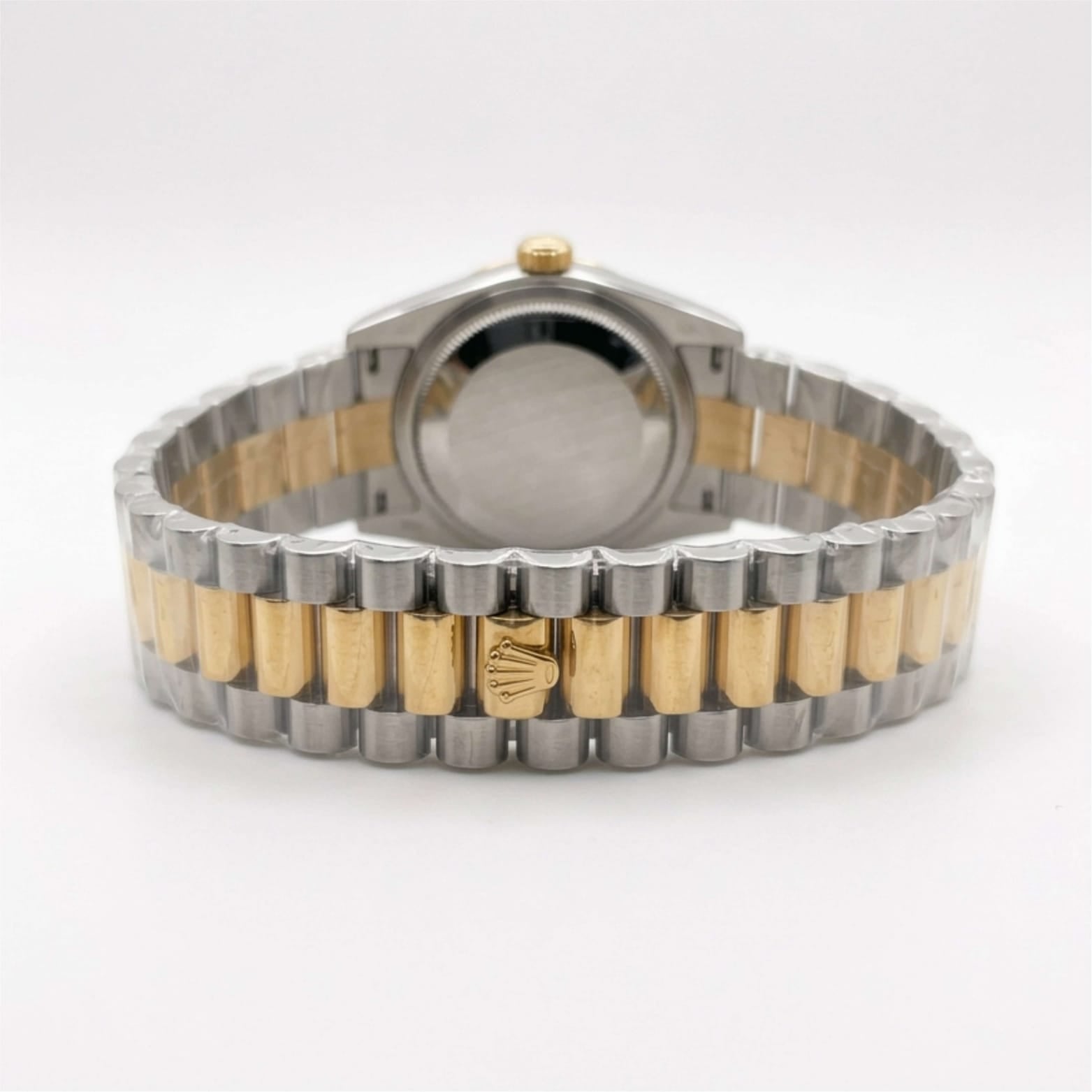 Two-tone watch with silver and gold band