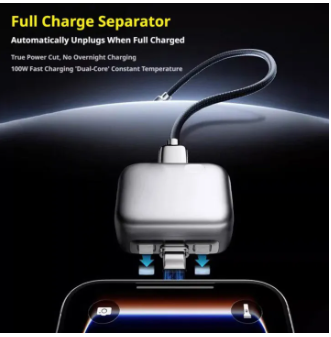 Fully Charged Separator – Smart USB-C Auto Disconnect Charging Adapter (140W)