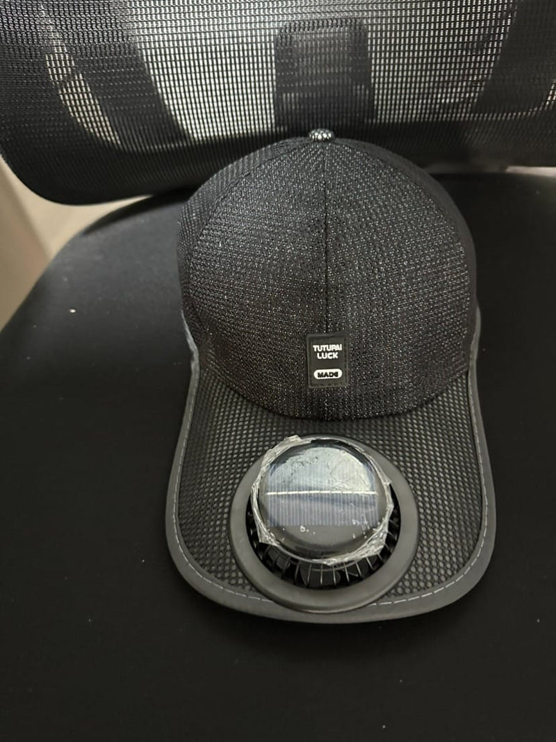 Solar Powered Cooling Fan Cap - Rechargeable Sun Hat with Built-In Fan