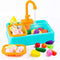 Kitchen Sink Play Set for Kids with Running Water Faucet & Fruit Cutting Toy