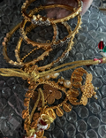 Traditional Gold Plated Bangles & Bridal Jewellery Set – Kundan Pearl Statement Set