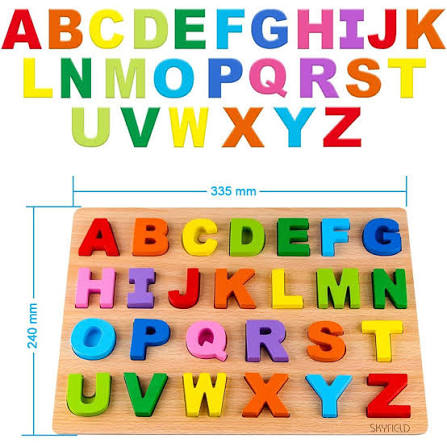 Wooden Alphabet Board Puzzle A-Z Learning Toy for Kids