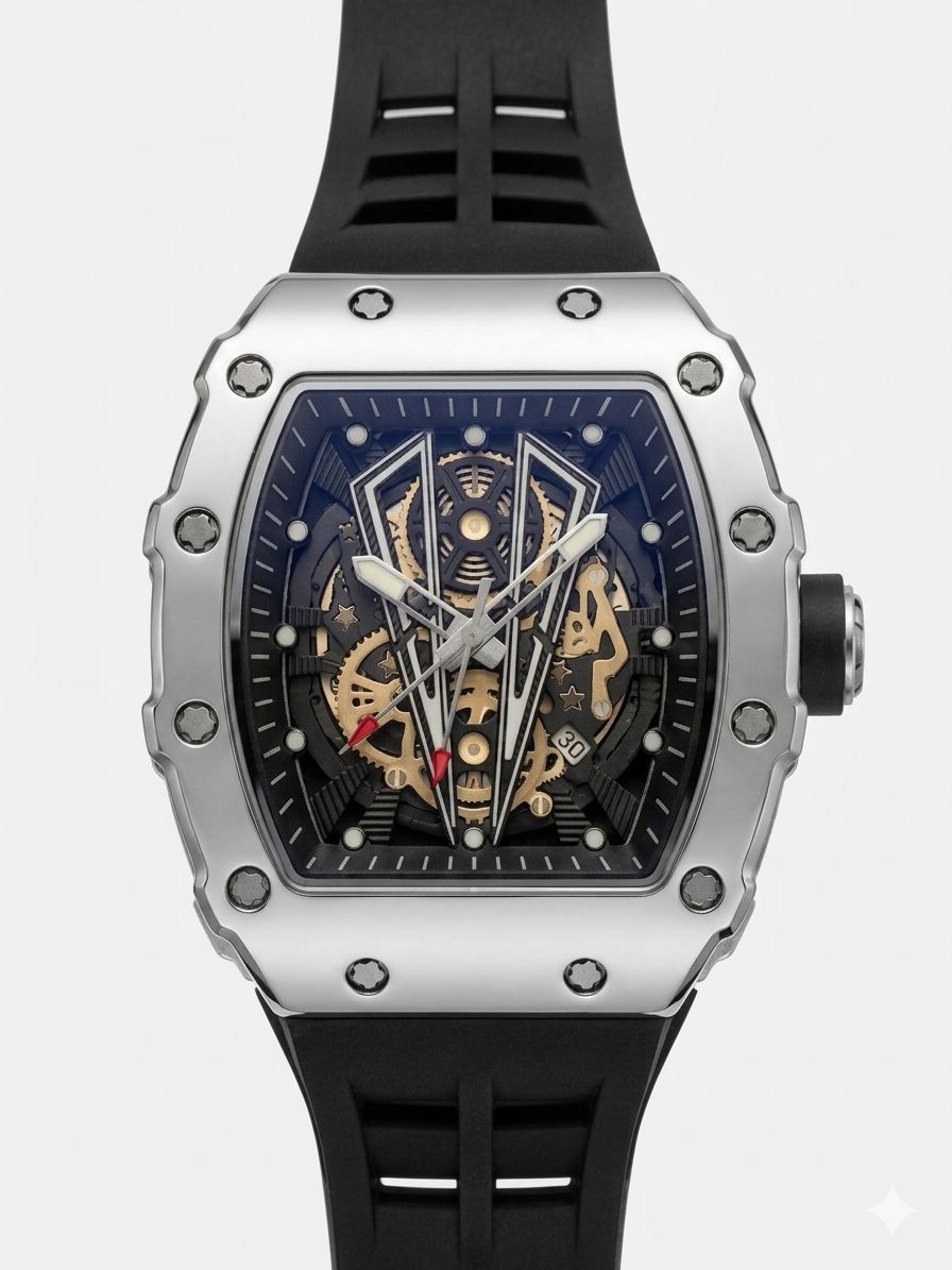 Luxury watch with intricate skeleton design